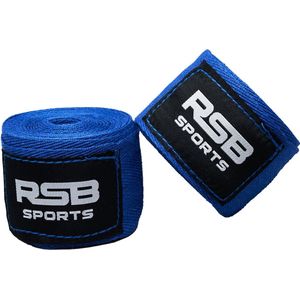 RSB Sports - Handwraps - 450 cm – Boksen - Kickboks Bandage - Boks Wraps - Blauw