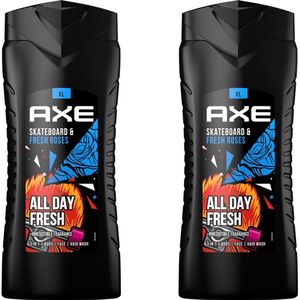 Axe XL Douchegel - Skateboard Fresh Rose - 2 x 400 ml