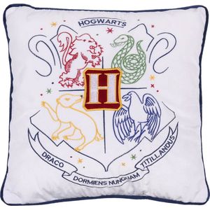 Marineblauw-wit kussen 40x40 cm - Zweinstein Harry Potter