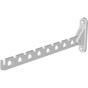 Inklapbare Kledingstang Met Schroeven En Pluggen - Praktische Kledinghaak Voor 8 Beugels - Wandmontage - 300 mm Staal Wit wanddroogrek