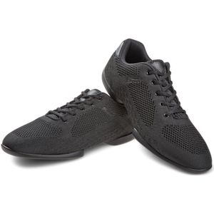 Diamant Dans Sneaker TUNE - Flexibel dansen binnen en buiten - Lichtgewicht - Gesplitste zool - Twee spinpoints - Unisex - Zachte voetbed - Ademend Mesh - Salsa, Bachata, Zouk - Diamant - Zwart - 37