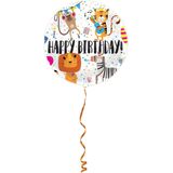 Folat - Folieballon Happy Birthday dieren