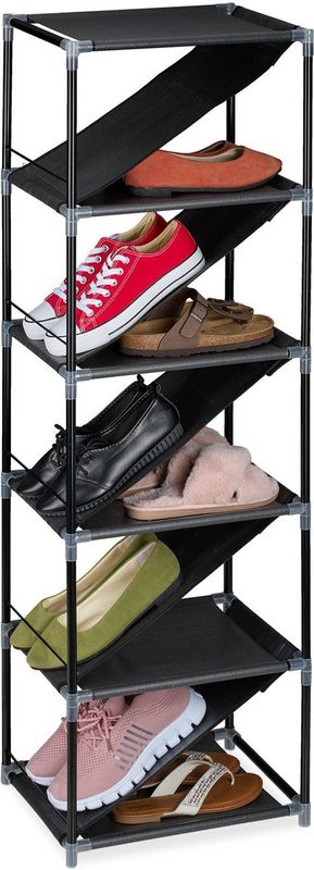 Schoenenrek - Antraciet/Zwart - Stof - Ruimtebesparend