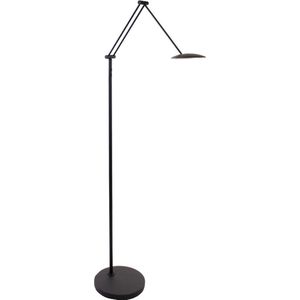 Zwarte staande leeslamp New Sapporo | 1 lichts | zwart | metaal | 23 x 23 x 125 cm | woonkamer / vloerlamp | modern / functioneel design