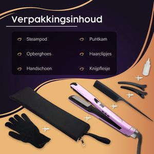 stoomstijltang 5.0 Limited – Stoomstijltang – Stijltang – Uitneembare kam – Extra haarbescherming – Compact design