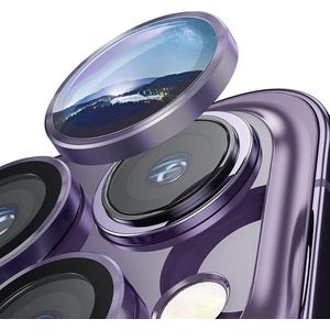 2-PACK | iPhone 15 PRO Camera Lens Protector | (Kleur Paars) | Duurzaam Gehard Glas - Krasbestendig en Ultra-Transparant - Eenvoudige Installatie!