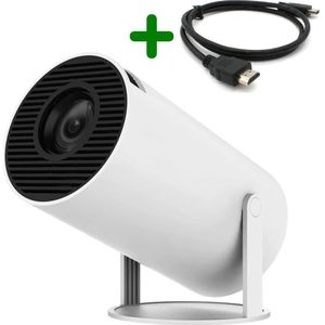 Mini Beamer WiFi 6 met 4K Ondersteuning | Android 11.0 Smart Projector | 200 ANSI Lumen | Draagbaar & 180° Rotatie | Bluetooth 5.0 | Inclusief HDMI Kabel – Thuisbioscoop & Presentaties