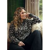 Enjoy - Vest - Bruin - Gebreid Panter Vest - Knopen