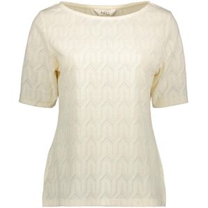 NED T-shirt Calloni 1 2 Ss Jacquard Tricot 25s2 U286 04 12 Gravel Dames Maat - M