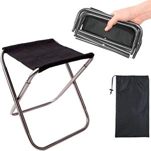 Kleine draagbare klapkruk, compacte klapkruk, ultralichte kleine campingstoel, camping, aluminium klapkruk, mini outdoor camping klapstoelen, voor rugzakreizen, wandelen, kamperen (zilver)