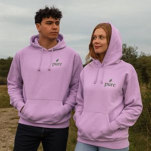 Hoodie “Pure” – Unisex Trui met Subtiele Opdruk – Comfortabele & Trendy Streetwear - Roze / XL