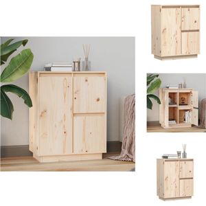 vidaXL Massief Grenenhouten Dressoir - 60 x 34 x 75 cm - Zweefpoten - Keukenkast