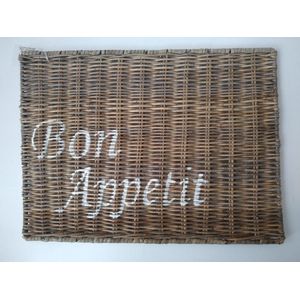rieten placemat ""Bon Appetit"" | 33,5 x 44,5 cm | rustic rattan
