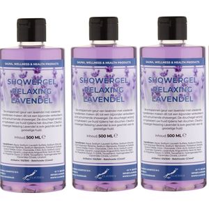 Douchegel Relaxing Lavendel 500 ml - met klepdop - set van 3 stuks - Showergel