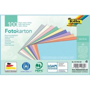 Fotokarton folia 2z pastel 50x70cm assorti | Omdoos a 100 stuk | 100 stuks