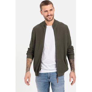 camel active Vest gemaakt van gecertificeerd biologisch katoen - Maat menswear-XL - Donker groen