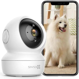 Wifi-camera voor binnen 1080p pan-tilt-zoom bewakingscamera met Alexa-compatibiliteit, 360° rotatie, nachtzicht, bewegingstracking en 2-weg audio Spy Camera
