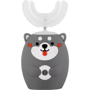 Elektrische Sonische Tandenborstel voor Kinderen tussen 7 t/m 15 Jaar met Timer - Elektrische Kindertandenborstel - 360º Graden - 6 Poetsmodus - IPX7 Waterbestendig - Donker Grijs