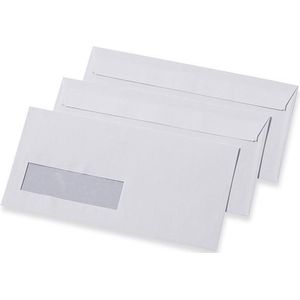 Bank envelop EA5/6 met venster - 30x100 - links hechtstrip - 500 stuks