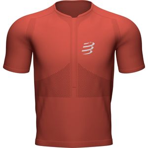Compressport Trail Half-Zip Fitted SS Top Heren Red Clay