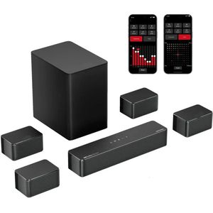 Soundbar - 7.1ch - Soundbar voor TV - Surround Sound-Systeem - met Subwoofer - Dolby Atmos - APP & Afstandsbediening - Bluetooth-luidspreker - AUX - Optical - HDMI - ARC - Zwart