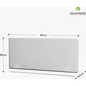 Blumfeldt Thermatouch Convectorverwarming - 2.000W - Elektrische verwarming - Thermostaat - 24H Timer - Ip24 - Oververhittingsbeveiliging - Wandmontage/vrijstaand - 20 M² - Wit
