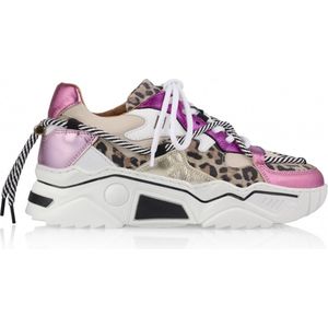 DWRS JUPITER leopard Fuchsia/Sand - Dames Sneaker - J5554C-38 - Maat 36