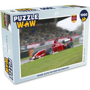 Puzzel Rode auto op een racebaan - Legpuzzel - Puzzel 1000 stukjes volwassenen