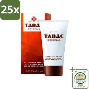 25 x Tabac Original Men - Aftershave Balsem - Verzachtend - 75 ml - Grootverpakking - Aftershave Balsem - Huid Verzachten - Huid Kalmeren - Droge Huid - Bergamot