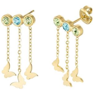 Oorbellen Vlinder met steen