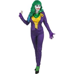 Widmann - Joker Kostuum - Zwaar Gestoorde Joker Batman - Vrouw - Paars - XS - Halloween - Verkleedkleding