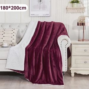 Nivard Deken - Pluche - Wollen - Dekentje - Fleece - Plaid - Knuffeldeken - Bank Deken - 1 Persoons - Bordeaux Rood