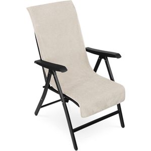 CRLYN® Badstof Stoelhoes - Strandbed - Hoes voor Tuinstoel - Beige