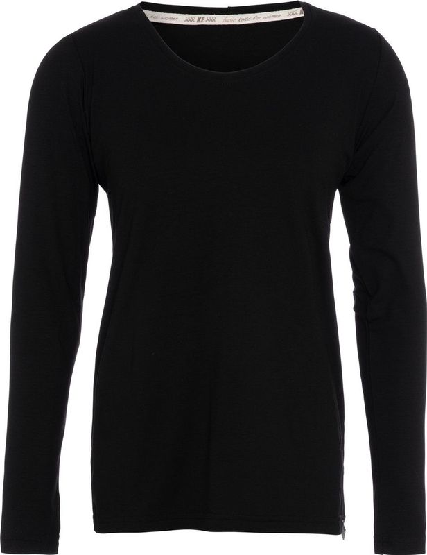 Knit Factory - Lily - T-shirt - Zwart - Dames shirt met lange mouwen