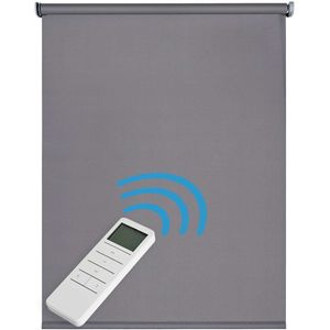 Storesdeco - Motorgecontroleerd Opaco blackout, afstandsbediening, donkergrijs 140x250cm