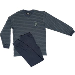 Heren Pyjama Gestreept - Blauw - Maat S