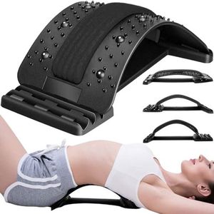 Rug stretcher - Acupressuur rugmassage - Rug corrector - Houding verbeteren - Rugpijn verlichter - Rugtrainer thuis Stretch apparaat rug - Verstelbare rug massager - Zwart