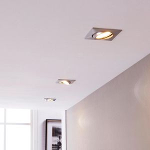 Lindby - LED downlight - 3 lichts - Kunststof, glas, metaal - H: 2.8 cm - chroom, transparant - Inclusief lichtbronnen