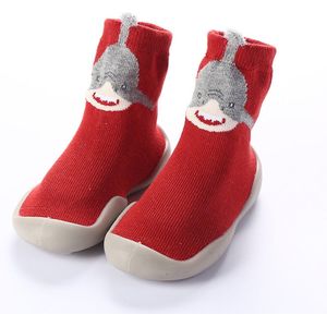 Anti-Slip Babyschoentjes - Soksloffen - Eerste Loopschoentjes van Baby-Slofje - Rood Haai maat 24/25
