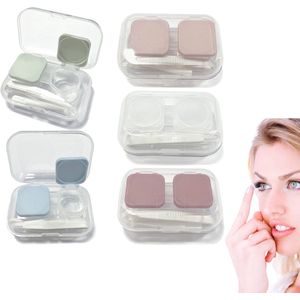 5 stuks Lenzenbakjes - Contactlenzen Doosje - Contactlens - Vierkante contactlenzendoos - Lenzendoosje - Contactlenzendoosje - Lenzenbakje - Lenzenbakje - Lensdoosje - Handig voor onderweg - Opbergbakje lenzen - Handig voor onderweg