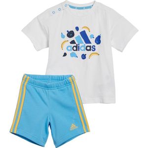 adidas Sportswear Essentials Allover Print Tee Set Kids - Kinderen - Wit- 86