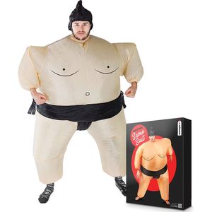 MikaMax Sumo Wrestler Pak - Elektrische Opblaasbaar Pak - Sumo Worstelaar Kostuum - Verkleedkleding - Voor Volwassen en Vanaf 14 jaar - One Size Fits All