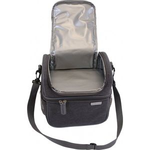 Bo Jungle - Koeltas voor moedermelk - Thermoszak voor papfles - 2 compartimenten - Thermoscase - Kolftas borstvoeding - Thermo Breastpump Organiser Donker Grijs