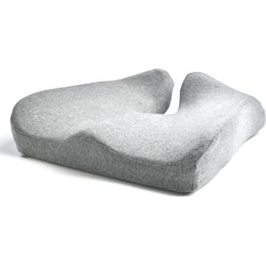 Drukverlagend kussen voor langdurig zitten op kantoor-/thuisstoelen, auto's en rolstoelen - Ultra-hoge dichtheid traagschuim voor heupen, stuitje, staartbeen, ischias - Lichtgrijs