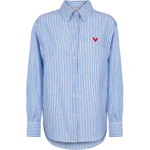 Felix Hardy Overhemd - Oversize Blouse - Poplin Katoen Linnen - Lange Mouw Dames Sax - M