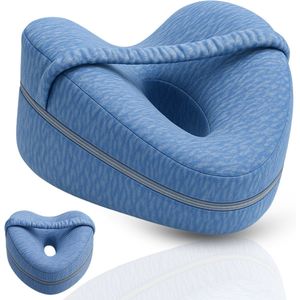 Vestifex® Kniekussen Voor In Bed - Beenkussen Zijslaper - Zijslaapkussen - Orthopedisch - Blauw
