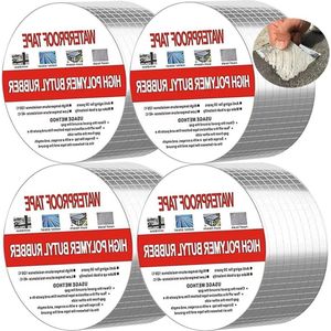 Waterdichte butyl tape - 10 cm breed - 5 m lang - 15 mm dik - dakvenster reparatie - afdichtingstape - lekkage seal - reparatietape - 4 stuks