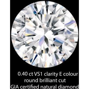 0.40 crt  VS1 zuiverheid E kleur natuurlijke briljant geslepen diamant