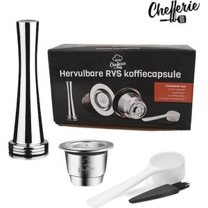 Chefferie Nespresso cups - Herbruikbare koffiecups - Hervulbare capsules - RVS - 1 capsule