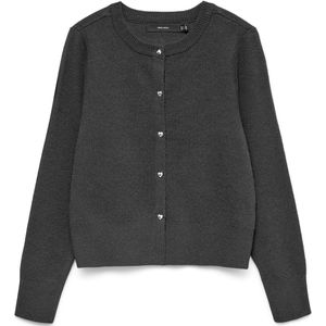 Vero Moda - Vmkacy Ls O-neck Cardigan - Grijs - Dames